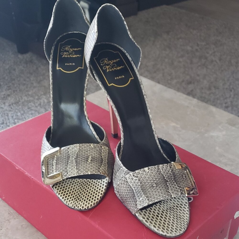 Roger Vivier Python Skin Heels Shoes